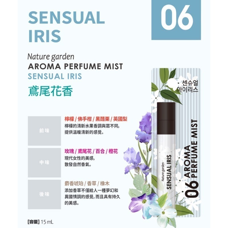 韓國 Nature Garden 香氛噴霧 15ml/入 多款供選 衣物香氛-規格圖3