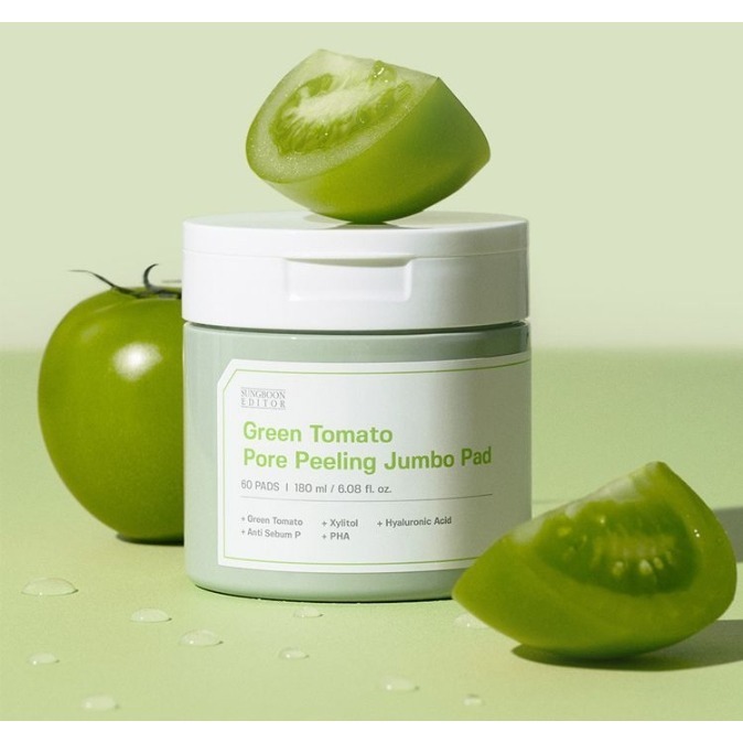 開發票 韓國 SUNGBOON EDITOR 山葡萄維他命C亮白／綠番茄毛孔 去角質棉片 爽膚棉 60片/入 多款供選-細節圖4