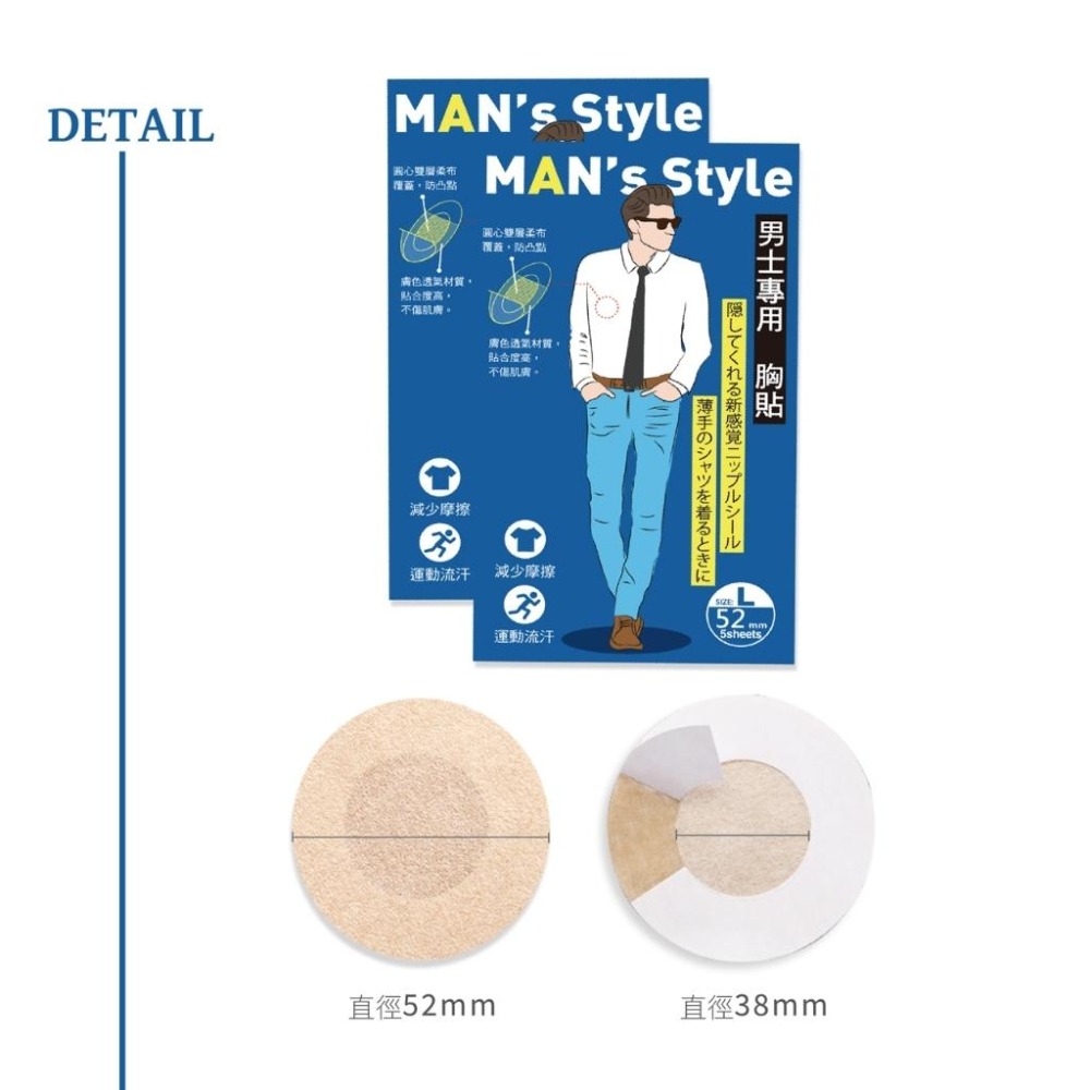 ★開發票 cosmos 男士專用 胸貼 5對入 多款供選-細節圖4