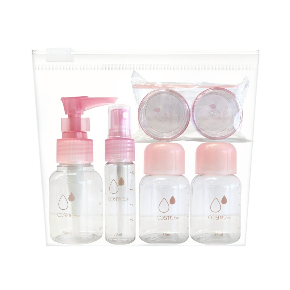 ★開發票 cosmos 旅行空瓶組 附收納袋 (T36263) 化妝品分裝 內含面霜罐 壓瓶 噴瓶  旅行-細節圖2