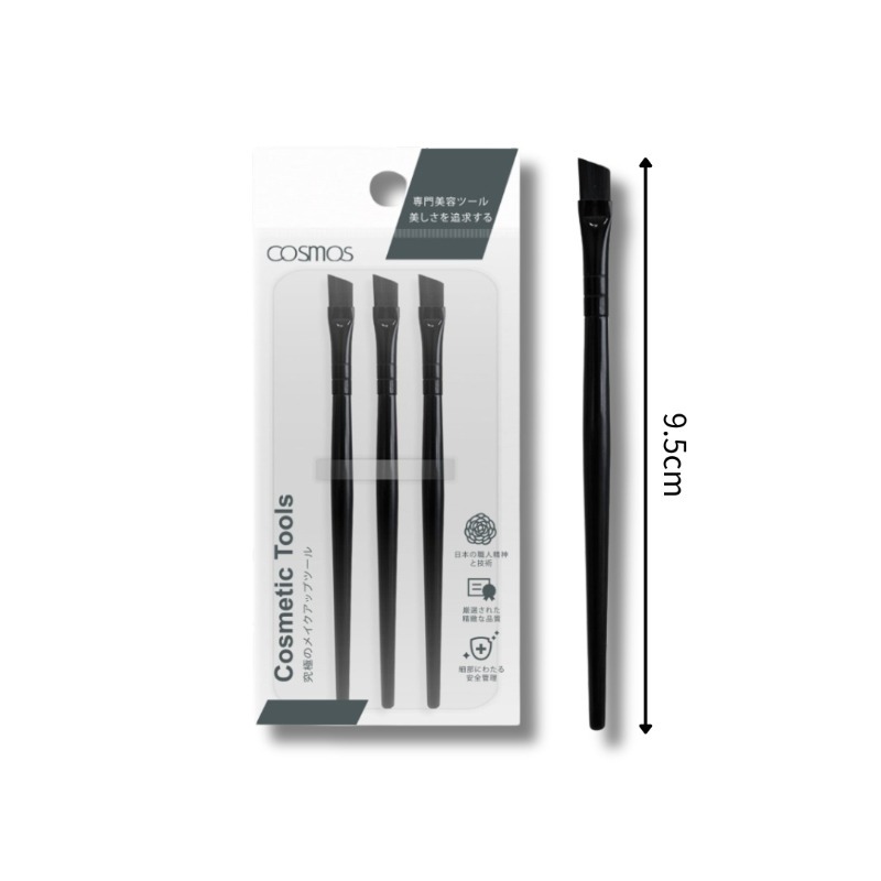 ★開發票 cosmos 黑桿斜眉刷 3支入 (B32434) 拋棄式-細節圖2
