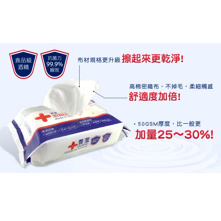 開發票 PURGE 普潔 酒精濕紙巾 80抽/包-細節圖4