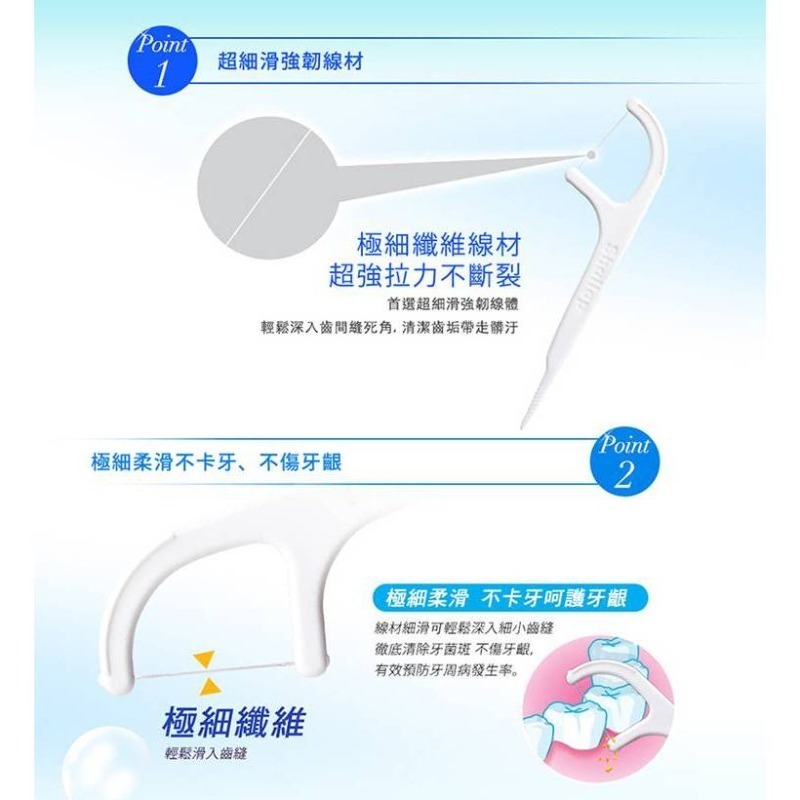 開發票 刷樂 Shallop 雙線超細滑／超細滑潔舌 牙線棒 50支x3包 多款供選-細節圖3