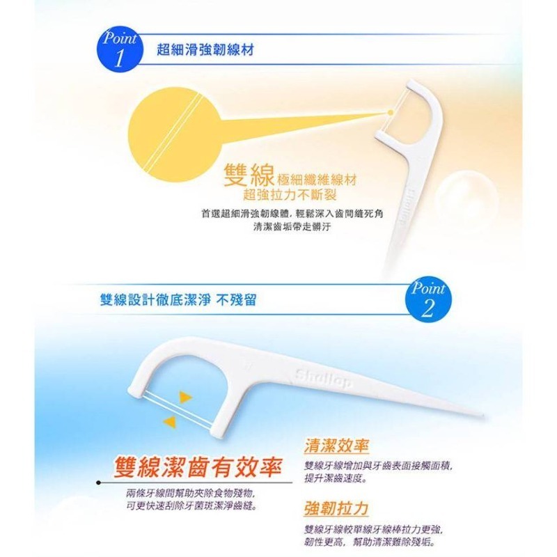 開發票 刷樂 Shallop 雙線超細滑／超細滑潔舌 牙線棒 50支x3包 多款供選-細節圖9