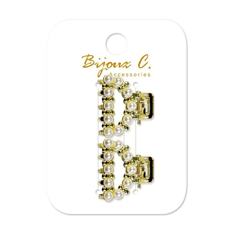 開發票 Bijoux C. 珍珠小抓夾 2入半圓/方型 兩款供選 (G50617) (G50618)-規格圖3