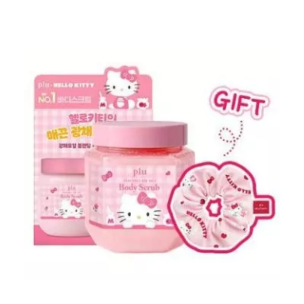 韓國 plu x HELLO KITTY 香氛海鹽身體磨砂膏 木質花香 600g/入 贈可愛髮圈🎁-規格圖4