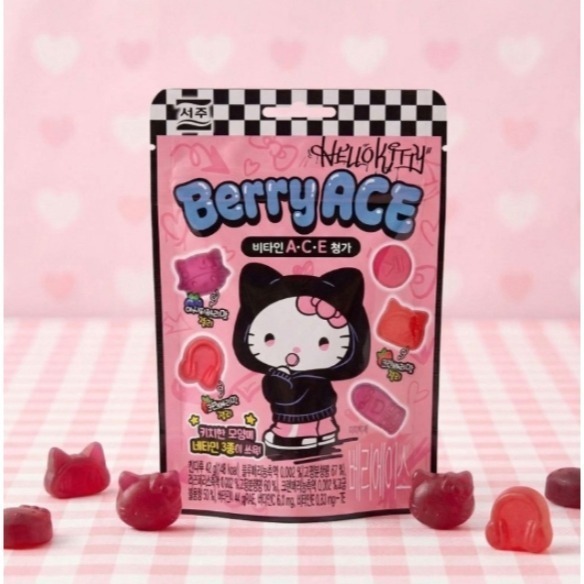 韓國 BERRY ACE Hello Kitty 維他命綜合莓果軟糖 42g/包-細節圖2