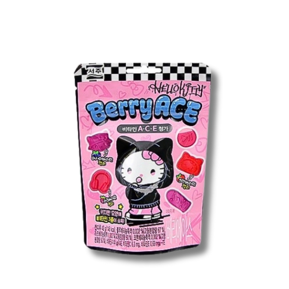 韓國 BERRY ACE Hello Kitty 維他命綜合莓果軟糖 42g/包-規格圖4