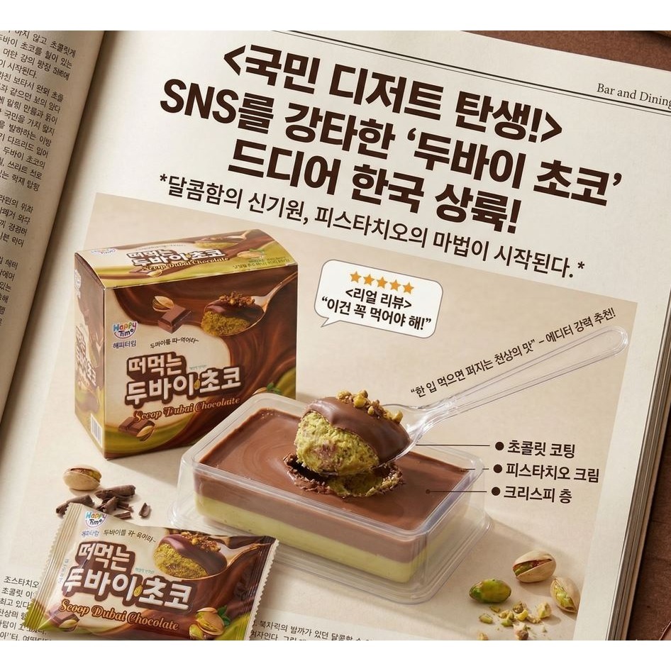 韓國 Happy Time 杜拜巧克力 單顆入 60g/入-細節圖4