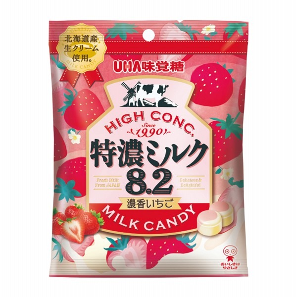 日本 UHA 味覺糖 特濃 牛奶糖 多款供選 糖果 草莓 抹茶 水蜜桃 零食-規格圖4