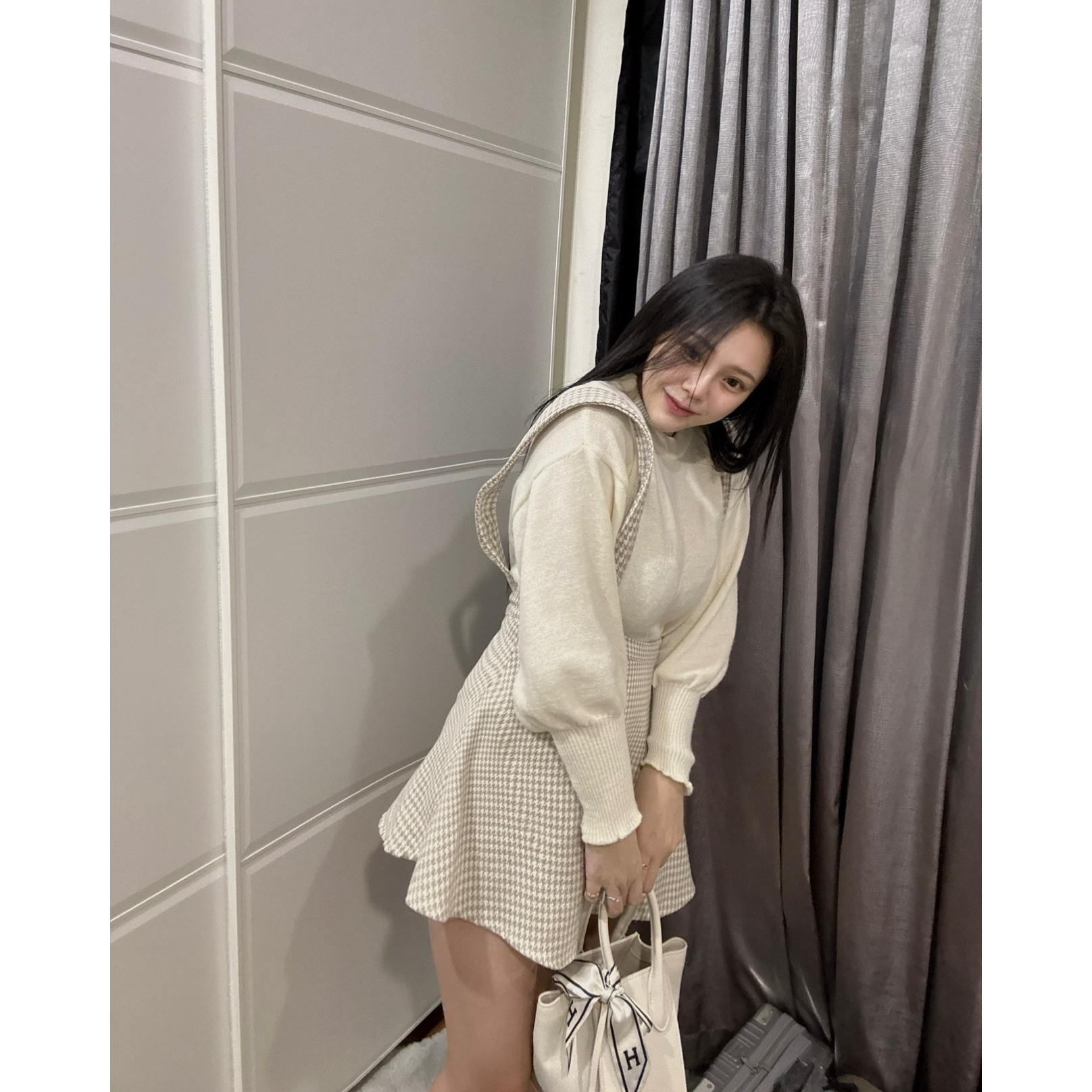 🇰🇷韓版秋冬毛衣吊帶裙-細節圖4