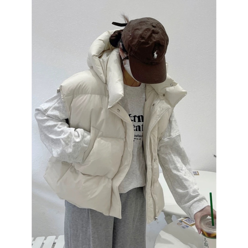 🇰🇷韓國棉花糖羽絨背心❄️☁️（可拆帽）-細節圖5