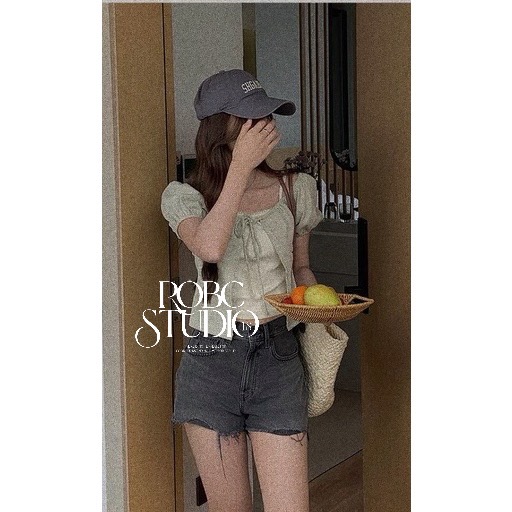 韓版泡泡袖短上衣 ( 二件套 ）.ᐟ.ᐟ-細節圖2