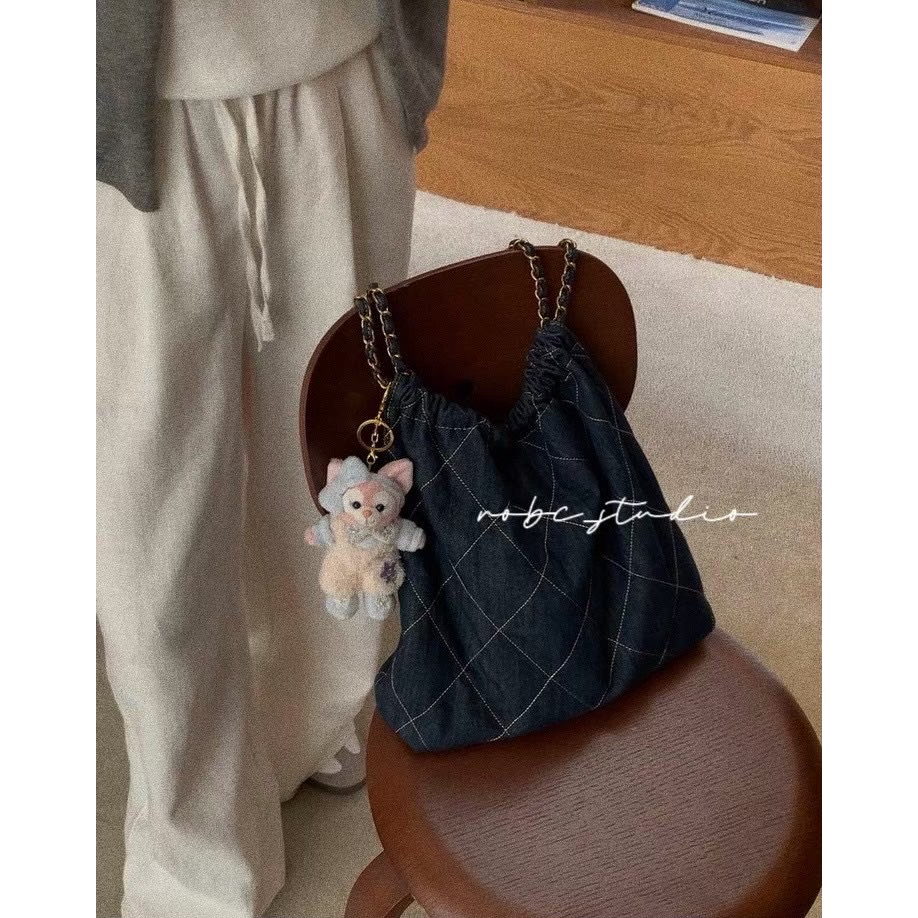 牛仔菱格慵懶包🤠-細節圖3