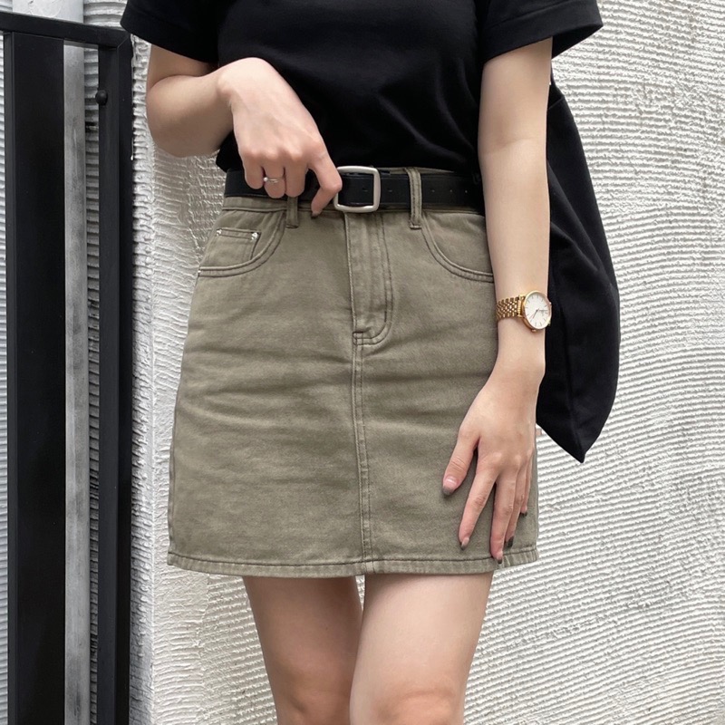 ｜現貨｜與眾不同 莫蘭迪色系牛仔短裙_B07（3colors）-細節圖2