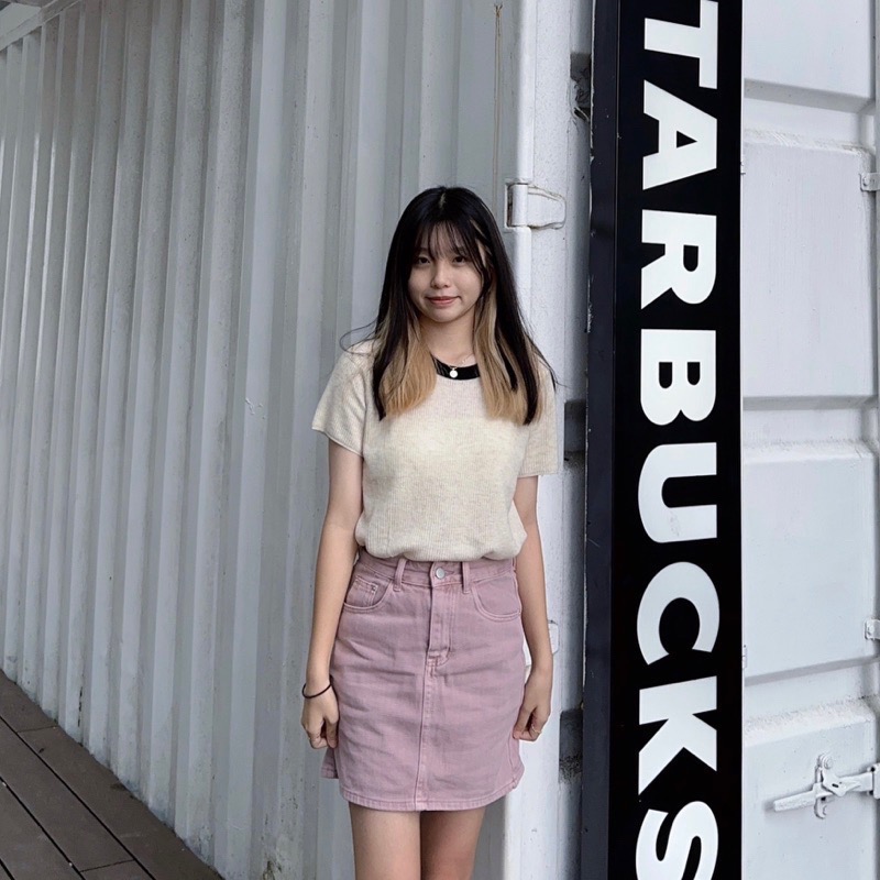 ｜現貨｜與眾不同 莫蘭迪色系牛仔短裙_B07（3colors）-細節圖3