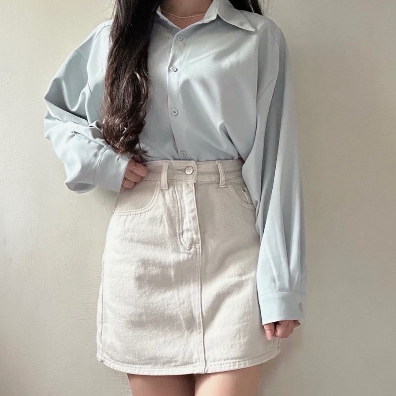 ｜現貨｜與眾不同 莫蘭迪色系牛仔短裙_B07（3colors）-細節圖5