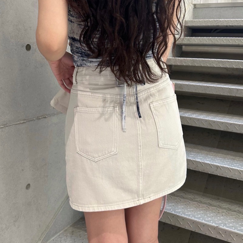 ｜現貨｜與眾不同 莫蘭迪色系牛仔短裙_B07（3colors）-細節圖6