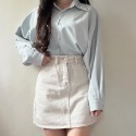 ｜現貨｜與眾不同 莫蘭迪色系牛仔短裙_B07（3colors）-規格圖9