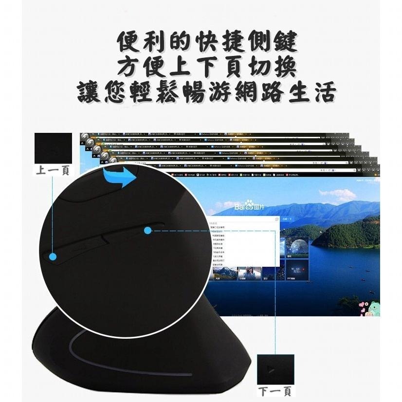 垂直滑鼠 直立滑鼠 人體工學滑鼠 AMAZON 熱銷款 第五代左右手滑鼠 直立式 舒腕 3D 滑鼠手 亞馬遜 無線滑鼠-細節圖6