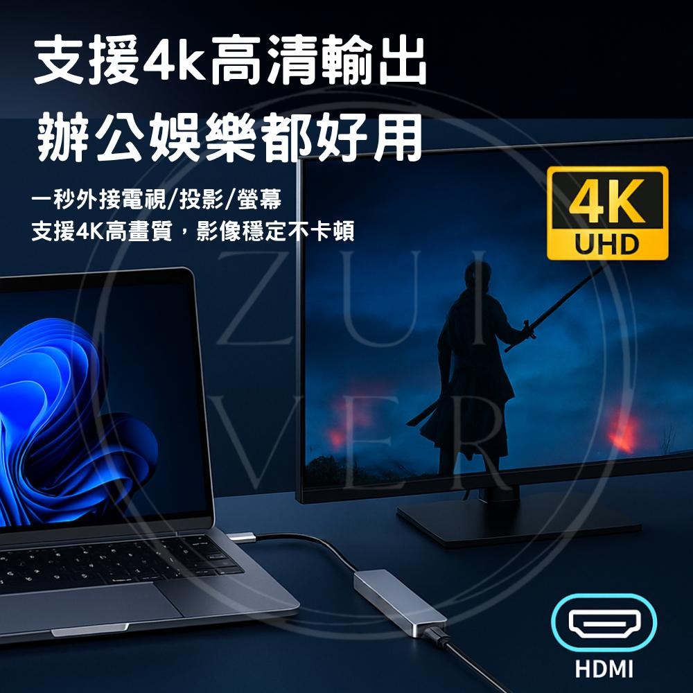 9合1 6合1 Type-C集線器｜USB‑C擴展Hub 多功能轉接 4K HDMI SD TF USB3.0 PD快充-細節圖4