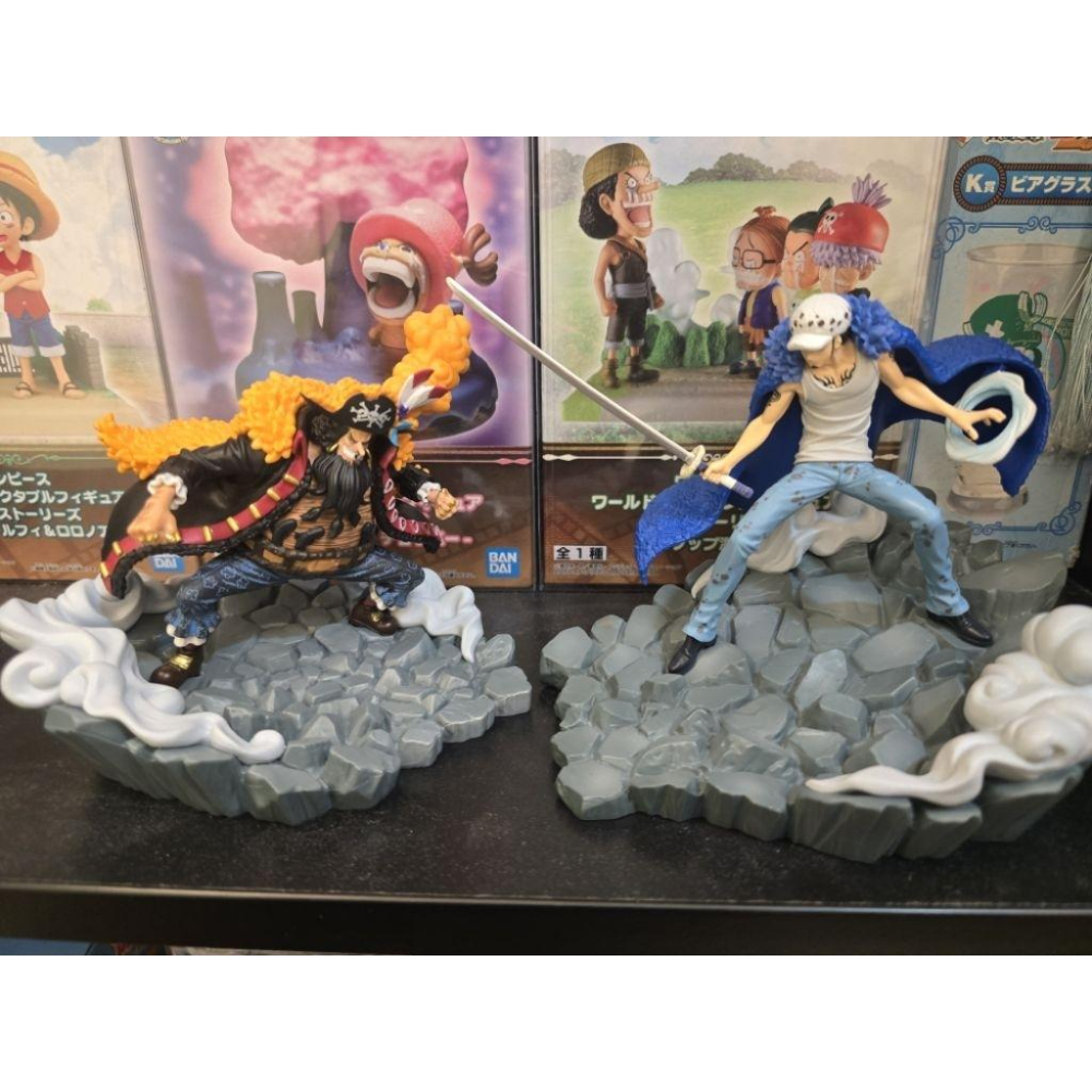 【二手 無盒 無損】日版 金證 BANPRESTO 海賊王 航海王 戰光絕景 羅 VS 黑鬍子 公仔 模型 one pi-細節圖2