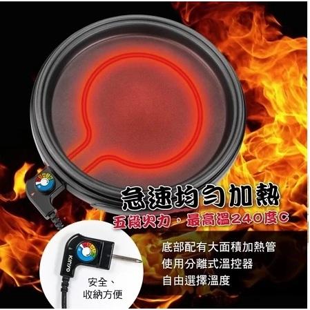 全新 KINYO 多功能 BBQ 無敵電烤盤 BP-063 不沾處理 五段火力 食品級認證 烤盤可拆烤盤好清洗 37CM-細節圖3