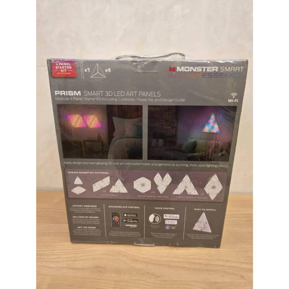 全新 Monster Smart Illuminessence Prism 3D LED 藝術面板模組化 4片式入門套件-細節圖7