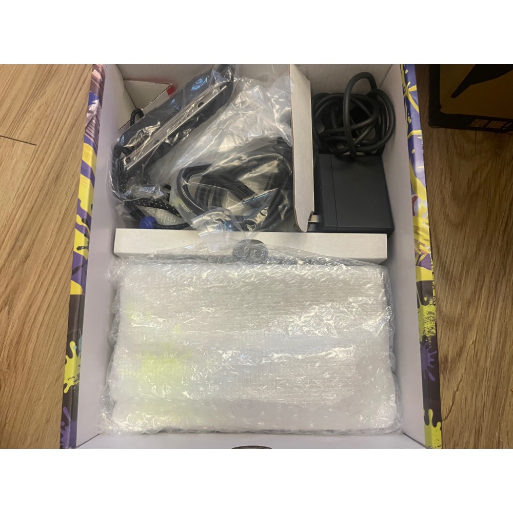 含遊戲 Switch NS 主機 OLED 漆彈大作戰 斯普拉遁 3 特仕機 漆彈3 特別款 白內盒有小損傷-細節圖3