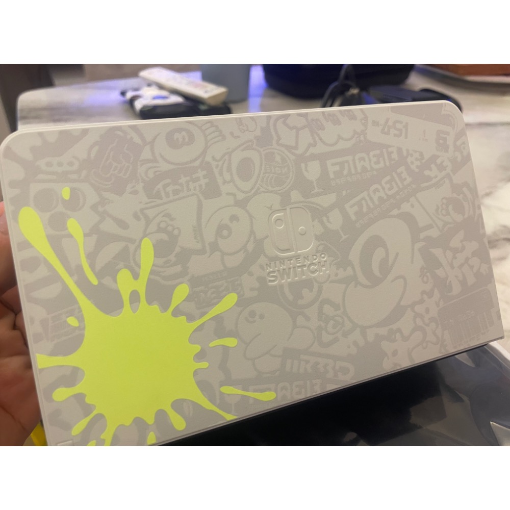 含遊戲 Switch NS 主機 OLED 漆彈大作戰 斯普拉遁 3 特仕機 漆彈3 特別款 白內盒有小損傷-細節圖4