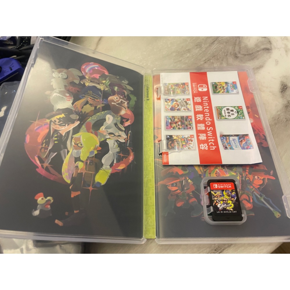 含遊戲 Switch NS 主機 OLED 漆彈大作戰 斯普拉遁 3 特仕機 漆彈3 特別款 白內盒有小損傷-細節圖6