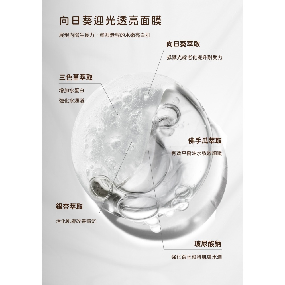 向日葵迎光透亮面膜（5入盒裝）-細節圖7