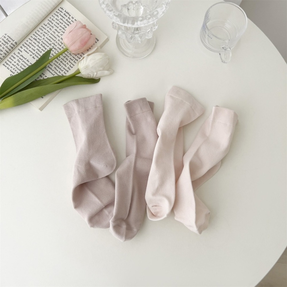 【double U 妳妳 現貨】短襪 襪子中筒襪 堆堆襪 中筒襪 可愛襪子 少女襪 白襪 學生襪 黑襪 素色襪子-細節圖6