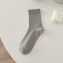 【double U 妳妳 現貨】短襪 襪子中筒襪 堆堆襪 中筒襪 可愛襪子 少女襪 白襪 學生襪 黑襪 素色襪子-規格圖7