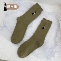 double U妳妳現貨 文青襪子中筒襪 襪子 長襪 女生襪子 可愛襪子 糖果襪 堆堆襪 素色襪子 女襪 韓版襪子 棉襪-規格圖6