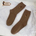 double U妳妳現貨 文青襪子中筒襪 襪子 長襪 女生襪子 可愛襪子 糖果襪 堆堆襪 素色襪子 女襪 韓版襪子 棉襪-規格圖6