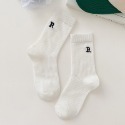 double U 妳妳 現貨 R字襪 中筒襪 長襪 襪子 女生襪子 棉襪 彈性襪 學生襪 堆堆襪 韓版襪子 韓襪 長筒襪-規格圖7