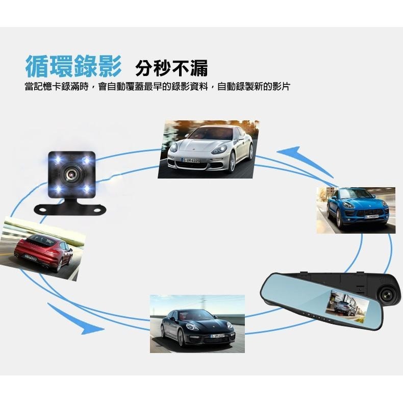 瑞鈺影音 無GPS測速 後照鏡 後視鏡 前後雙錄 倒車顯影 高清1080P 行車記錄器 行車紀錄器-細節圖4
