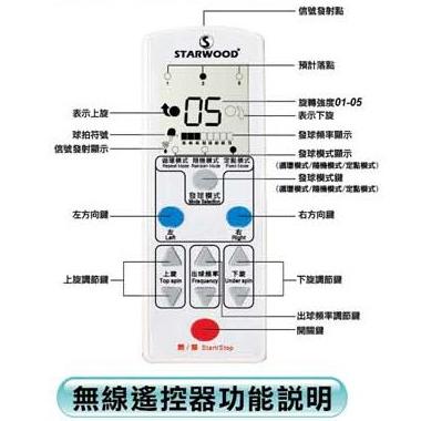 顏同學 顏選桌球 限時特價 STARWOOD 101 發球機 桌球 乒乓球 桌上型 陪練型 多功能 無線遙控器 送練習球-細節圖4