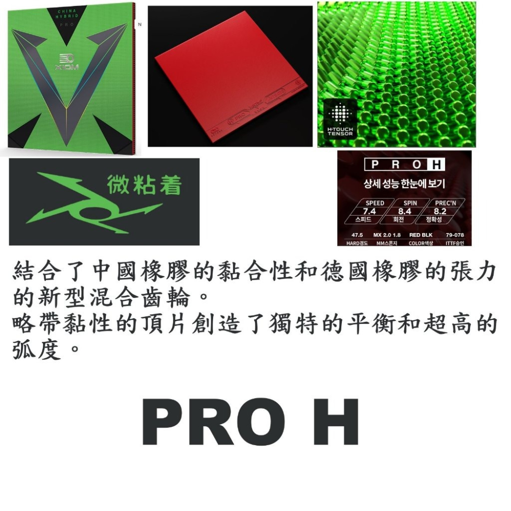 顏同學 顏選桌球 XIOM VEGA PRO H 桌球膠皮 平面膠皮 CHINA HYBRID PRO 微黏性 德國製-細節圖4