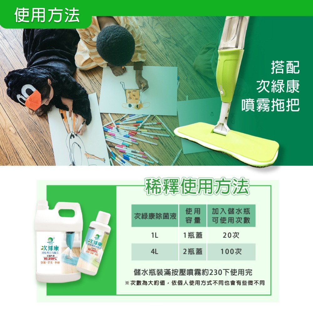 【次綠康】地板專用清潔除菌液4000ml(公司正貨台灣製)-細節圖6