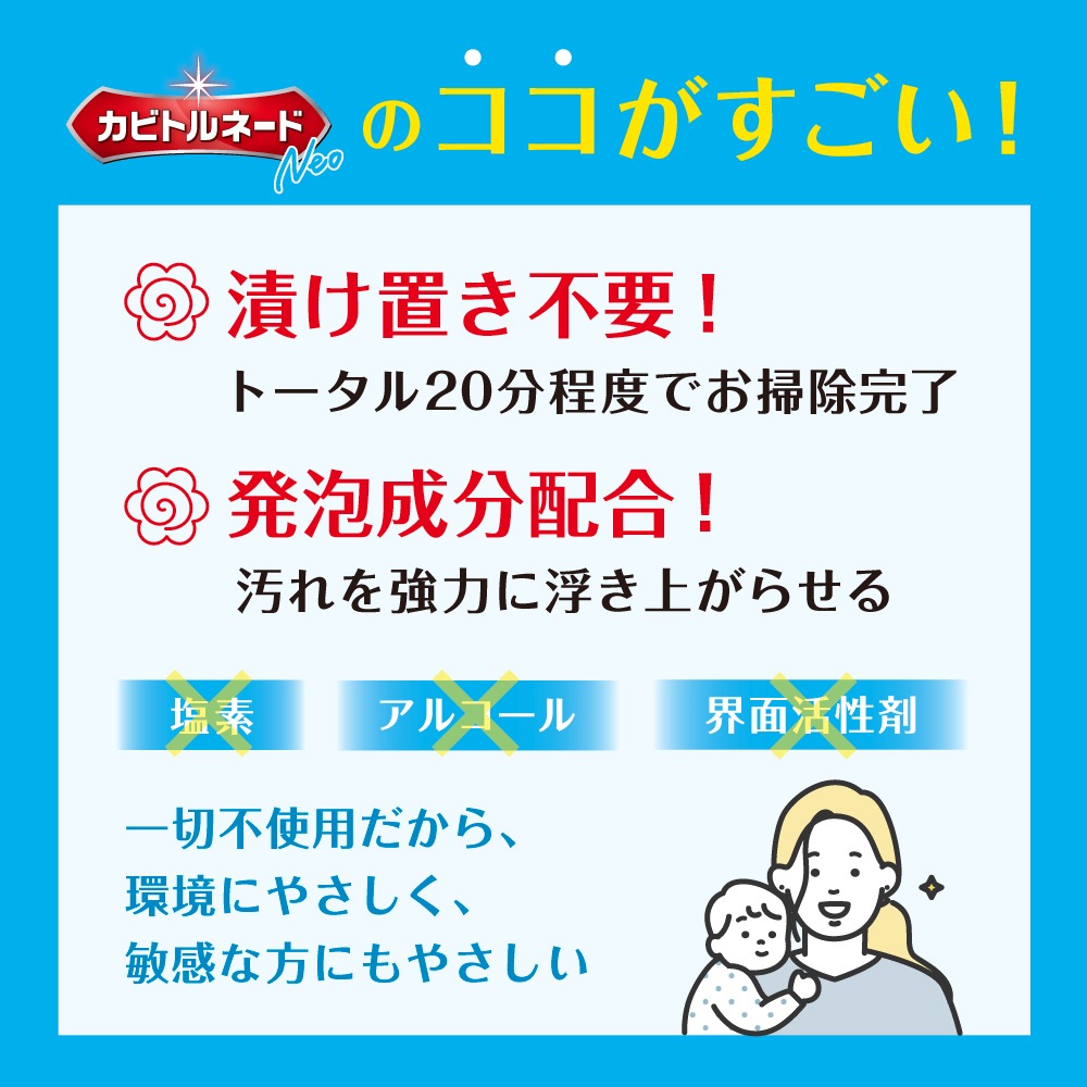 《朝日殿堂》洗衣槽清潔劑 日本製KabiTornadoNEO 龍捲洗淨洗衣槽清潔劑 除霉清潔劑 (直立用/滾筒用)-細節圖9