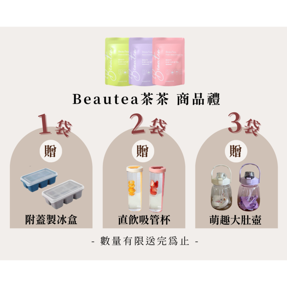 買就送超可愛製冰盒 ✦ BeauTea 果茶水蜜桃蘋果｜黑醋栗莓果｜木莓葡萄 （ 限量倒數 ）-細節圖2