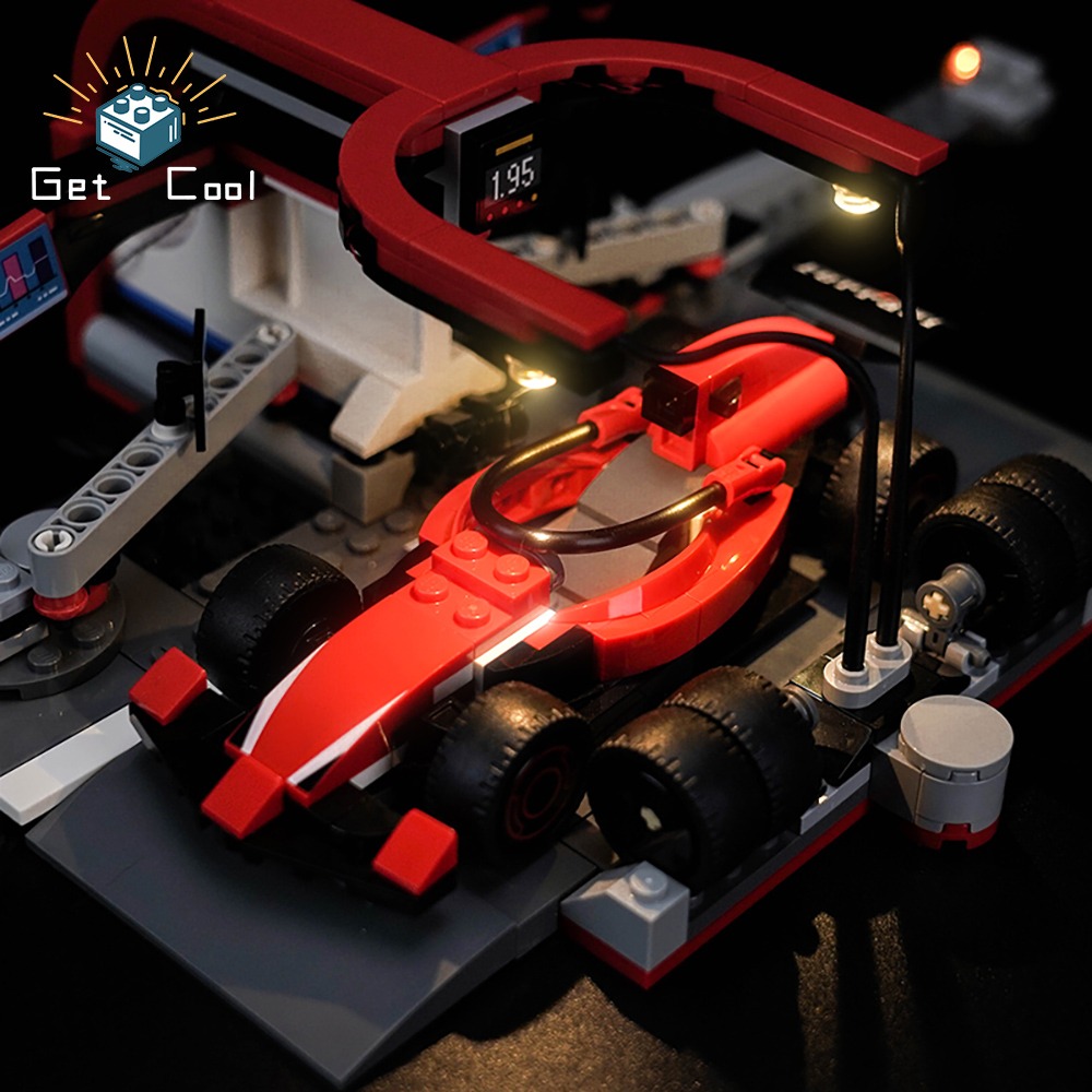 [給酷創意] 60443 F1維修站、維修人員和Ferrari 汽車 LED燈光套件-細節圖6