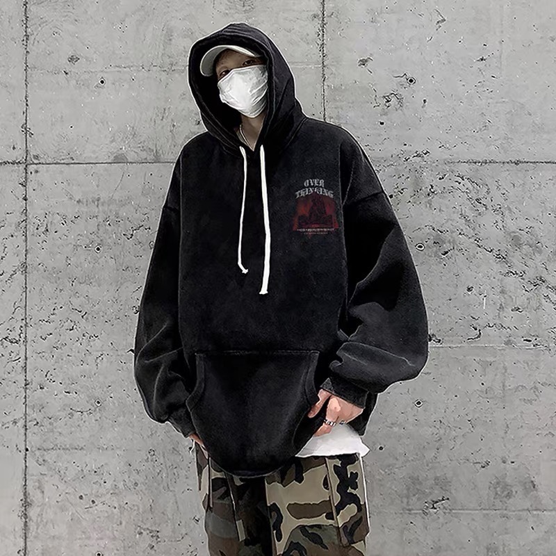 𝟒𝟐 𝐒𝐇𝐎𝐏 𝐬𝐭𝐮𝐝𝐢𝐨 | 歐美高街美式復古水洗做舊vibe死神的凝視重磅連帽衛衣-細節圖5