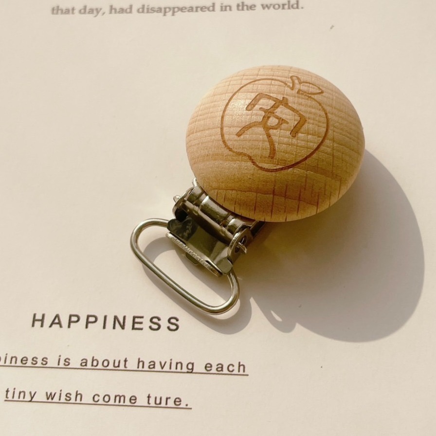 【手作材料】小餅乾奶嘴夾/原木奶嘴夾 奶嘴鍊 平安符 固定夾 防掉夾-規格圖7