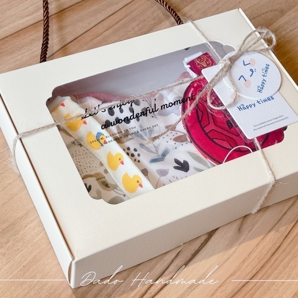 【禮盒包材】開窗設計提把包裝盒組  ▎附祝福小卡＆麻繩 ▎彌月禮盒 包裝盒 手提式包裝盒(現貨+預購)-細節圖8