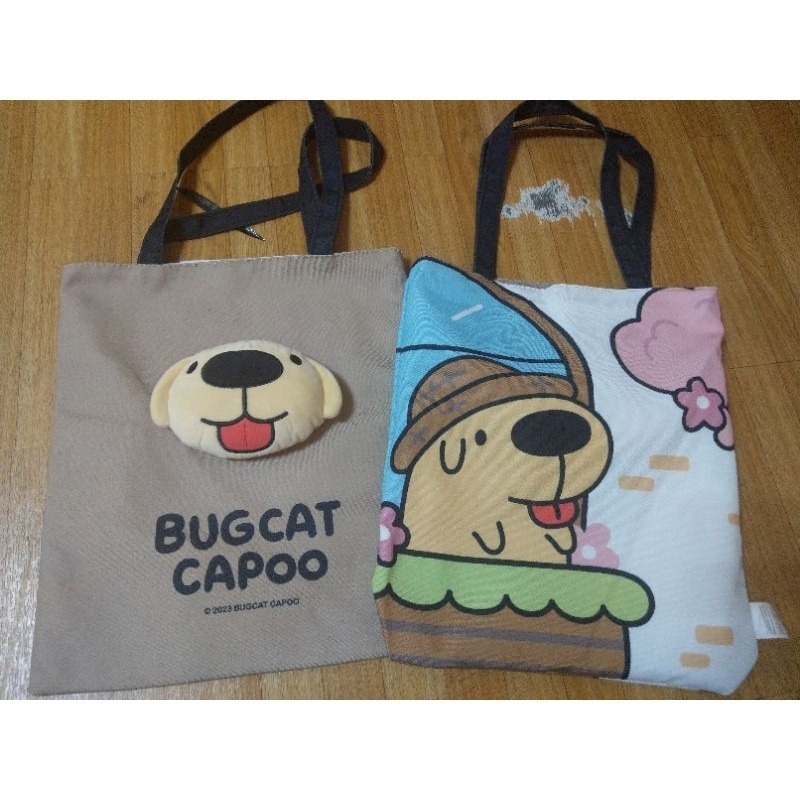 7-11 限量 貓貓蟲 咖波 櫻花樂野餐 雙面 文青袋 狗狗 手提袋 托特包-細節圖2