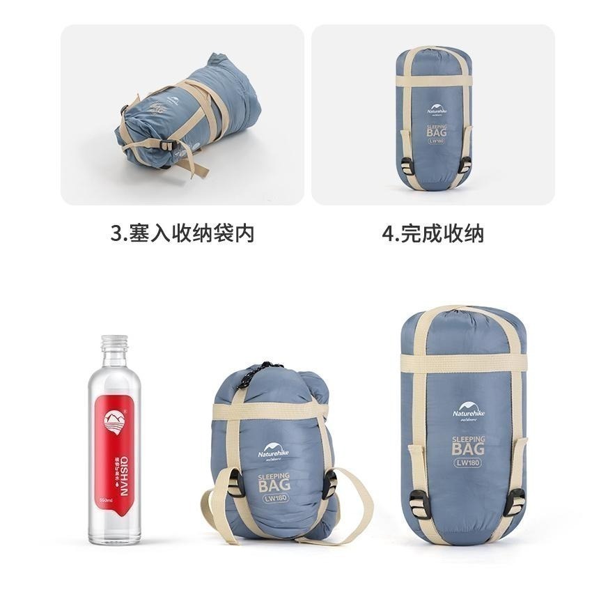 台灣現貨 NH挪客 Naturehike ✨LW180 加大款 迷你信封睡袋 春夏適用 松綠色/藍灰色/咖啡色-細節圖6