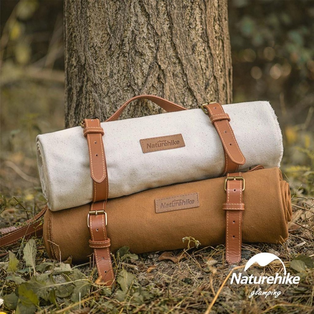 台灣現貨 NH挪客 Naturehike ✨ 簡約復古素面帆布野餐墊 白色 棕色-細節圖4